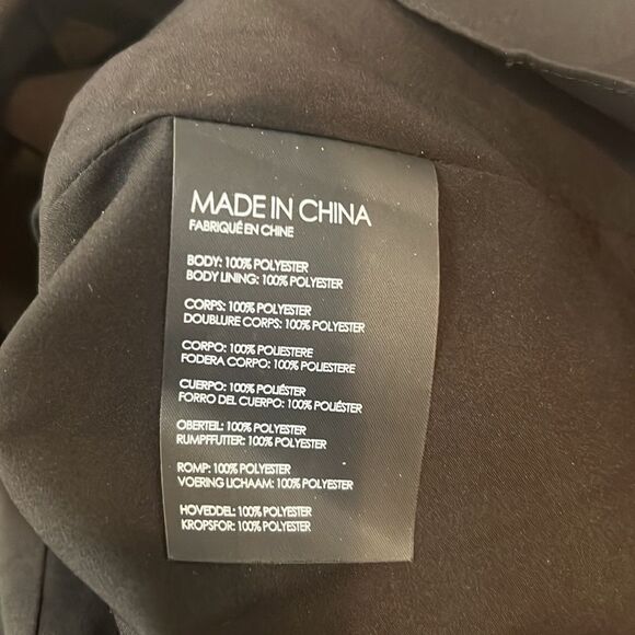 Club Monaco Top Size S/P Scoop Neck Sleeveless Black Blue Lined Gathered Waist - Picture 8 of 10